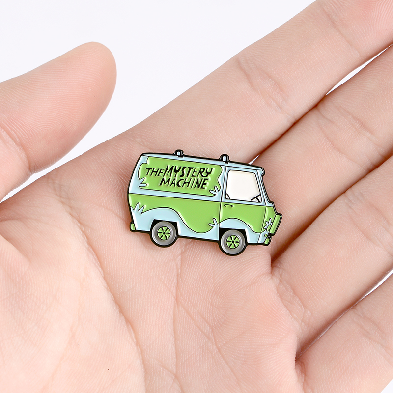 THE MYSTERY MACHINE Enamel Pins Custom Cartoon Scooby Bus Brooches Lapel Pin Shirt Bag Fun Badge Old School Jewelry Gift Friends