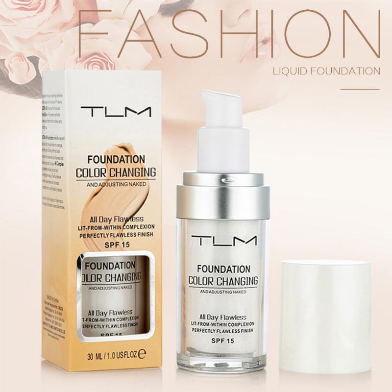 TLM 30ML Color Changing Foundation Makeup Base Liquid Cover Concealer Longlasting Makeup Nourishing Skin Care Foundation TSLM1