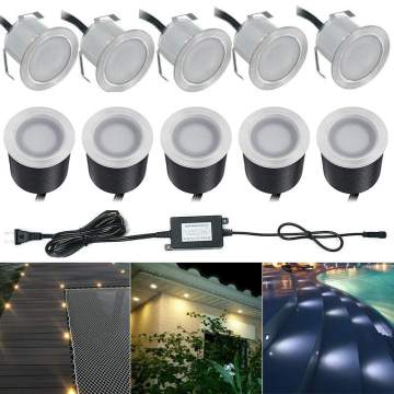 10pcs/lot 32mm DC12V Outdoor LED Deck Stair Step Light Garden Yard Patio Waterproof Decoration Underground Lighting EU Plug