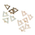 15mm Zinc Alloy Metal Pure Color Enamel Hollow Geometric Triangle Shape Charm Pendant For DIY Earring Necklace Jewelry Findings