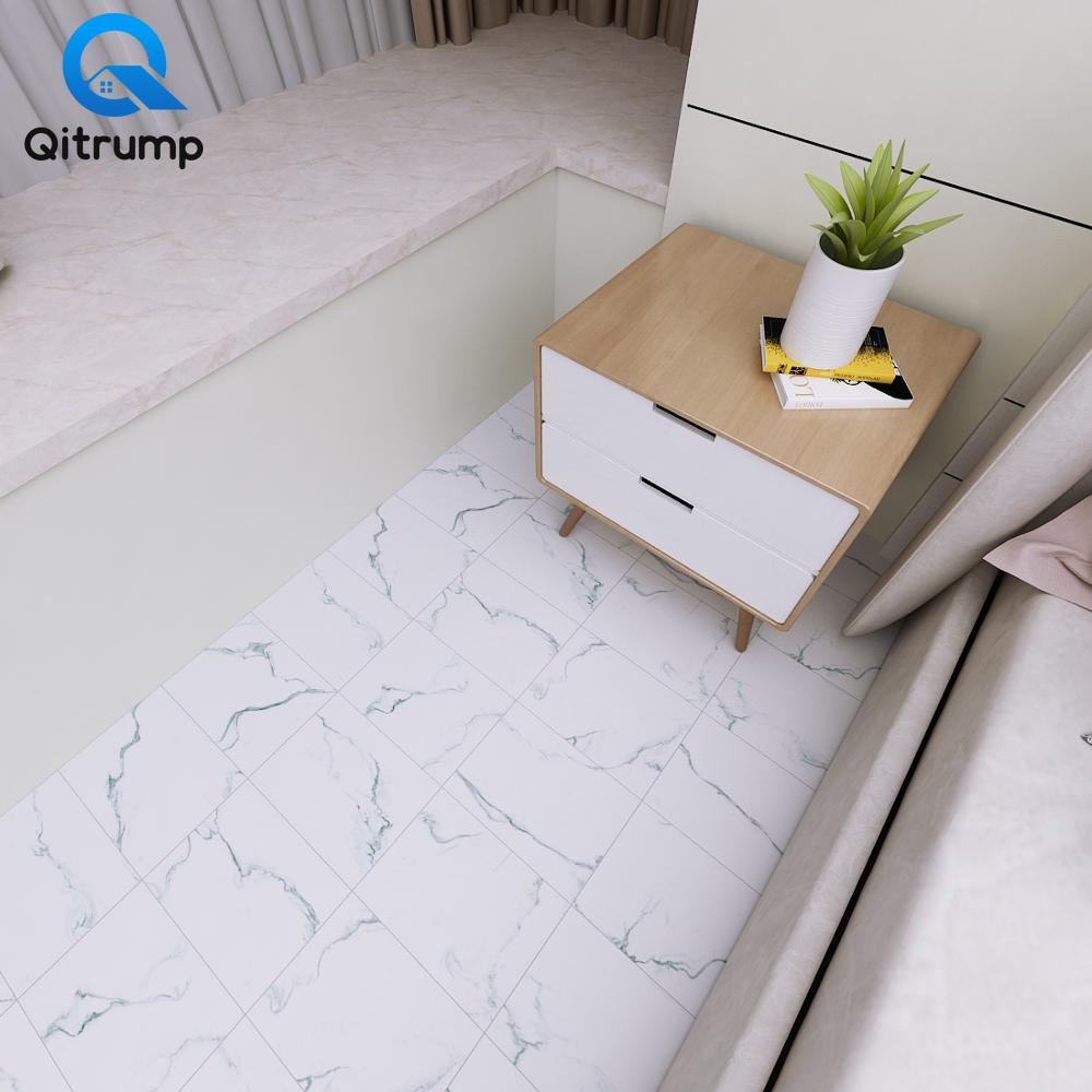 Waterproof Marble Floor Tiles Kitchen Self Adhesive Mildew Proof Non-slip Vinyl Ground Wallpaper Wall Sticker Ceiling Room Decor