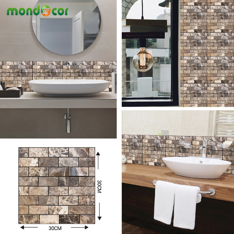Waterproof 3D Brick Stone Wall Stickers Vinyl Self-Adhesive DIY Wallpapers Kitchen Living Room Background Bathroom Ceiling Tiles