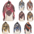 2020 New Winter Knitted Scarf Cashmere Pashmina Women Warm Neck Scarves Shawls Plaid Wraps Triangle Stoles Lady Bandana
