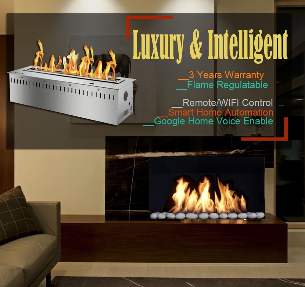 hot sale 36 inches stainless steel remote fireplace indoor chimenea with remote control