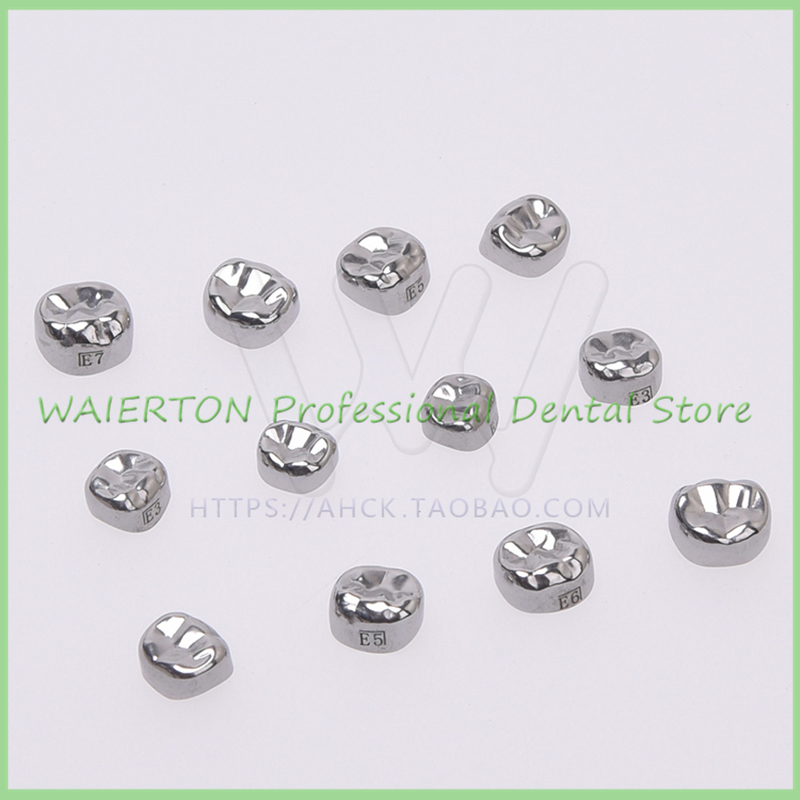 48pcs High Quality Stainless Steel Children Metal Premature Preformed Tooth Crown Accurate Temporary Crown Children Crown