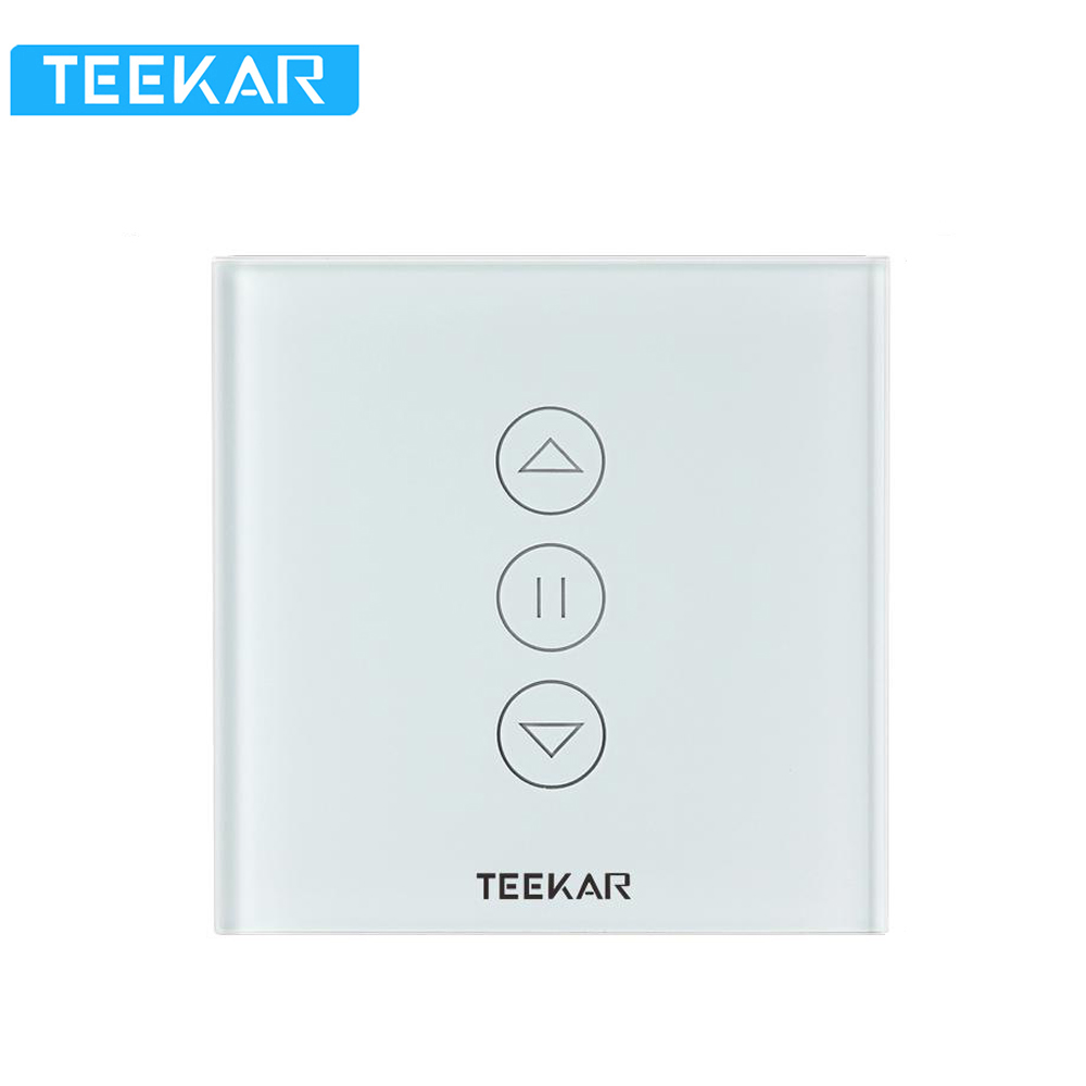 Teekar 3rd Gen Smart Curtain Switch Tuya EU Standard Electric Motorized Curtain Blind Roller Motor Work With Alexa Google Home