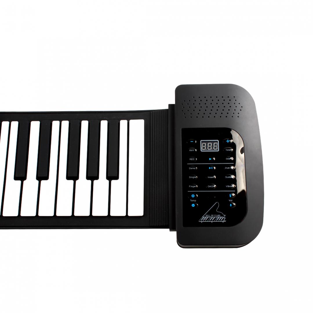 Electronic Organ Waterproof Digital Display Rechargeable 61Keys 128 Tones 128 Rhythms Children Electronic Flexible Roll UpPiano