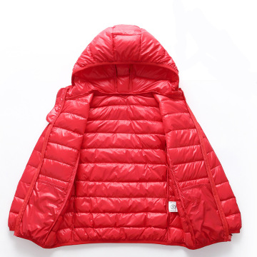 Kids Autumn Winter Coat Children Warm Jackets Boys Girls Light Down Hooded Solid Color 1-9 Years Old Outwear Clothes