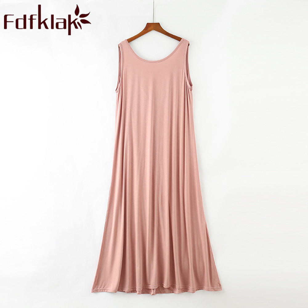 Fdfklak Modal Summer New Nighty Lingerie Femme Sexy Nightgowns Night Dress Women Nightwear Sleeping Dress Plus Size L XL XXL