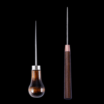 MIUSIE Professional Leather Wood Handle Awl Tools For Stitching Punch wood drill positioning single gourd handle awl Leather