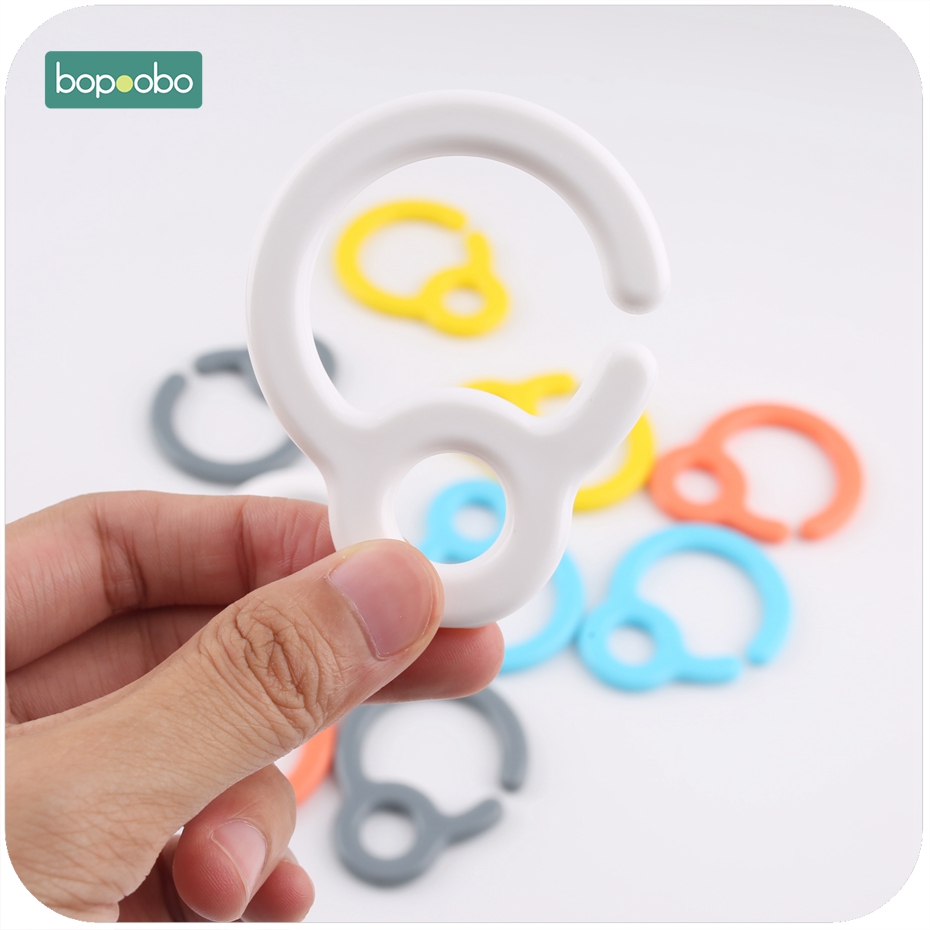 Bopoobo 50pcs Baby Mobile Plastic Hook Teething Ring Links For Baby Stroller Pacifier Hook Diy Dummy Clips Baby Cart Accessories