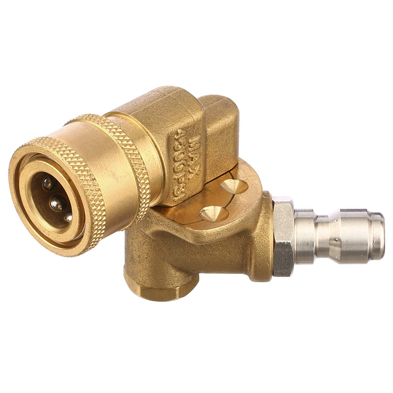 Quick Connecting Pivoting Coupler For Pressure Washer Spray Nozzle, Cleaning Hard To Reach Areas, 4500 Psi, 1/4 Inch, Updated