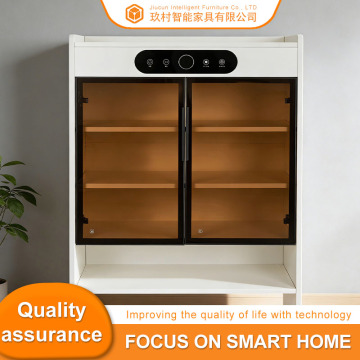 Large-capacity White Shoe Cabinet with Glass Doors