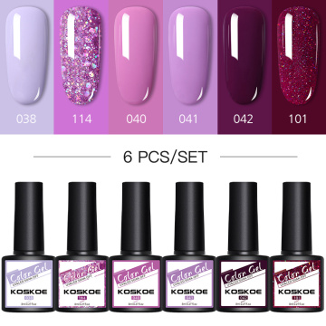 KOSKOE Nail Gel Polish Set 2/4/6PCS Nail Kit Set Glitter Holographics Soak Off UV Gel Nail Varnish Kit For Nail Art Gel Kit Set