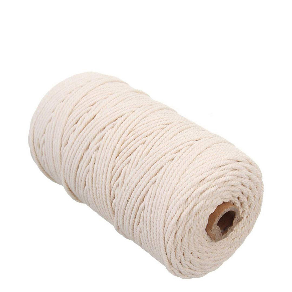 25# 2mm x 200m Macrame Cotton Cord Thread Rope Craft for Handmade Decorative Wall Hanging DIY Home Textile