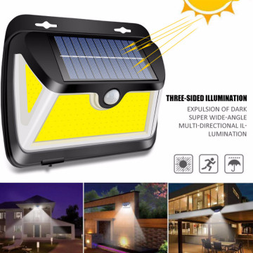 163 COB LED Solar Light PIR Motion Sensor Outdoor Solar Lamp IP65 Waterproof Wall Light Sunlight Powered Garden street light