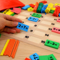 Kids Child Wooden Math Toys Multicolour Mathematics Math Domino Blocks Early Learning Toy Sets for Children Educational Math