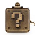 New Bronze Square Big Question Mark Design Pocket Watch Chain Game Box Shape Fob Quartz Pocket Watches For Mens Boys Gifts