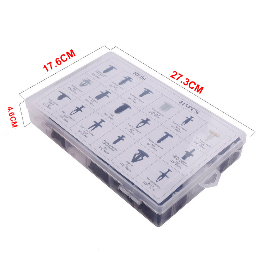 415Pcs 18 Size Auto Fastener Clip Mixed Car Retainer Kit Door Trim Panel Clips Fit for Ford Chrysler Toyota Hond Nissan Mazda