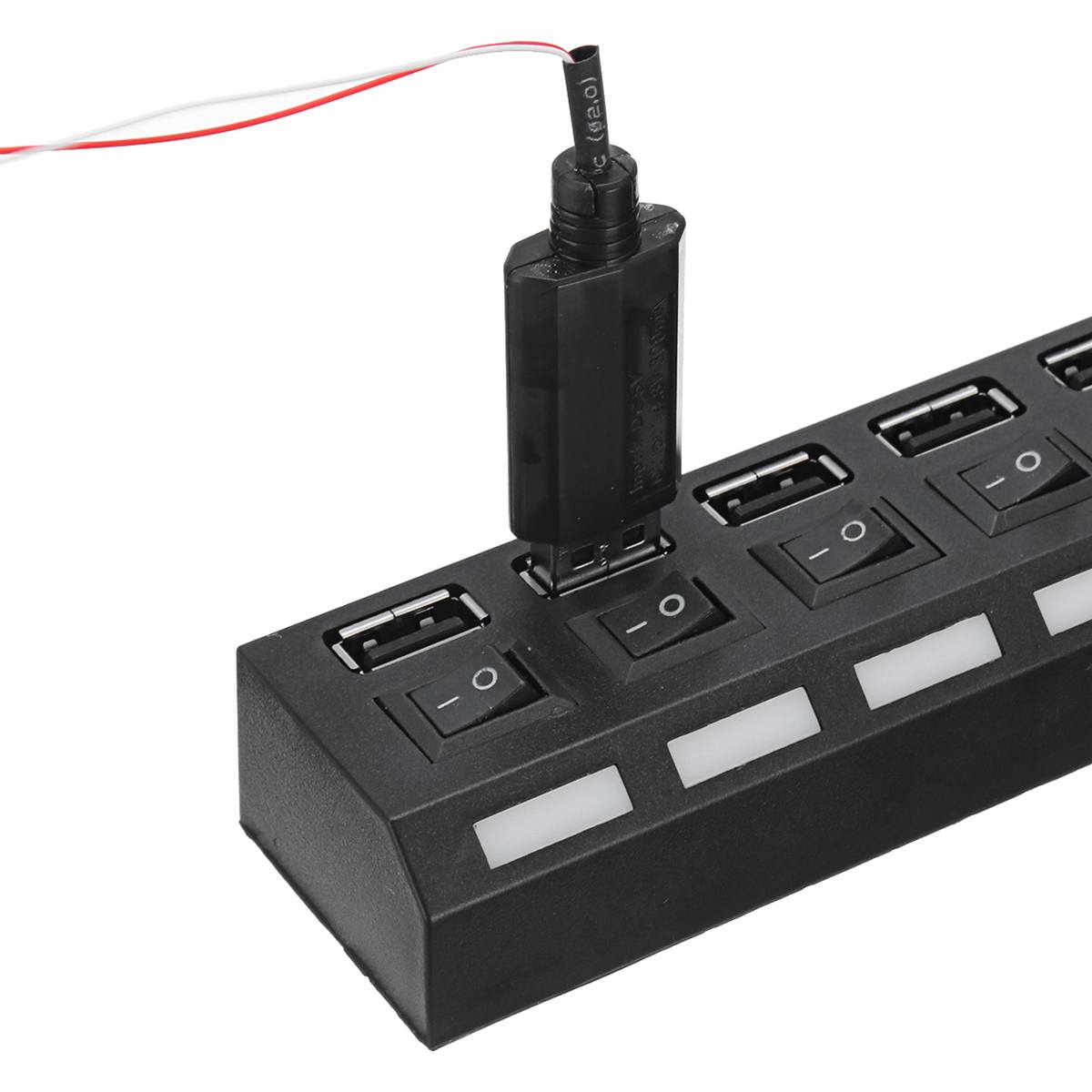 Battery Box + 7 Port USB 2.0 HUB Splitter Switch Bricks LED Lighting Kit Installing ( Battery Not Included )
