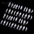 40Pcs 1/100 HO Scale Unpainted Model People Miniature Figures Architectural Model Human Plastic Scene Simulation