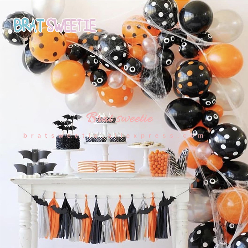 Halloween Decoration Horrible Scary Ghost Balloons Spider Web Cobweb Bar Happy Halloween Scene Props Party Supplies