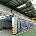 Telescopic paint spray booth for large heavy duty workpieces