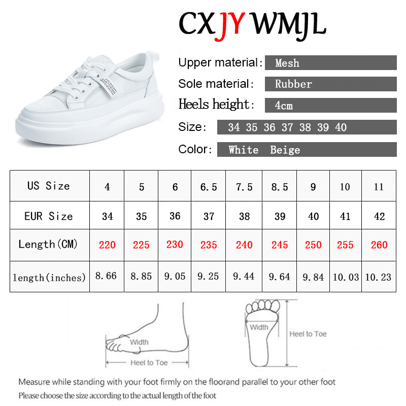 Genuine Leather Casual Shoes Women Sneakers Summer White Sneaker Platform Mesh Breathable Sneakers Comfortable Vulcanized Shoe 9