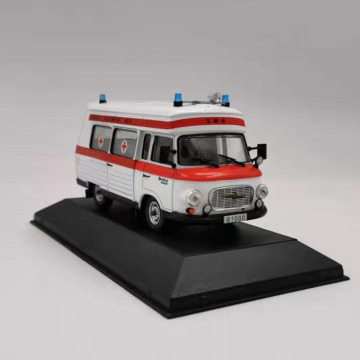 Diecast 1:43 Scale Alloy ATLAS Bakas B1000 Cartoon Image Ambulance Model Toys Adult Collection Display Decorations Boys Gifts