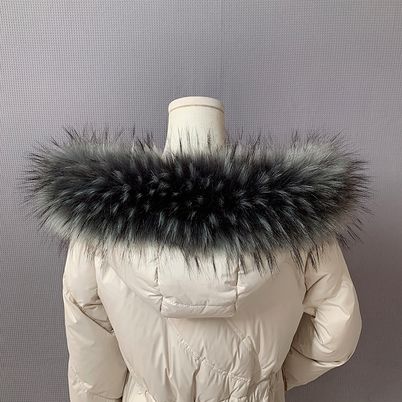 Down Jacket Fur Collar Faux Fur Hats Stripe Faux Collar Scarf Scarf Detachable for Children Winter Faux Fur Scarf