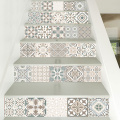 10/15/20cm Retro Pattern Tile Floor Stair Sticker Bathroom Kitchen Decoration Waterproof Wall Sticker Peel & Stick Art Wallpaper