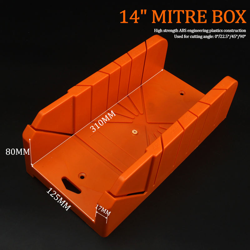 New 14" Plastic Mitre Box with 12" Back Saw Woodworking Clamping Cuts Miter Slots 45 degree and 90 degree