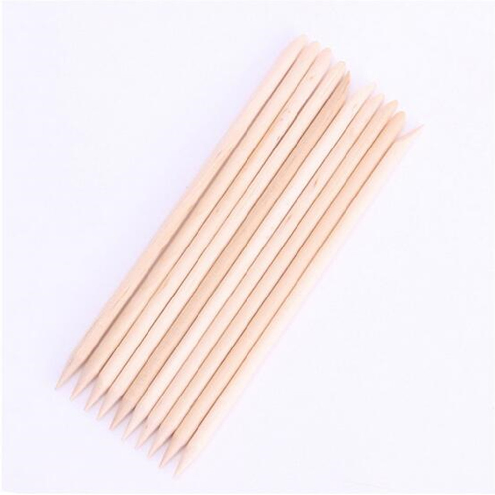 100pcs/packs 11.3cm Orange Wood Stick Cuticle Pusher Remover Nail Designs Nail Art Stick Wooden Manicure Tools