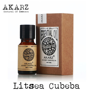 Litsea Cubeba essential oil AKARZ Top Brand body face skin care spa message fragrance lamp Aromatherapy Litsea Cubeba oil