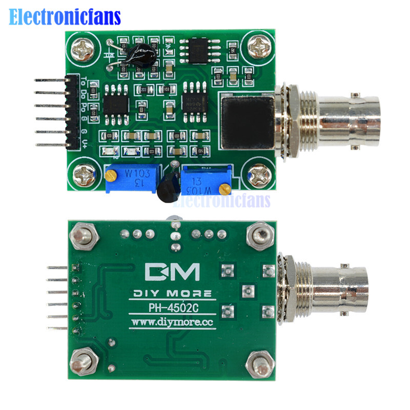 Liquid PH Value Detection detect Sensor Module Monitoring Control Board For Arduino BNC Electrode Probe Controller