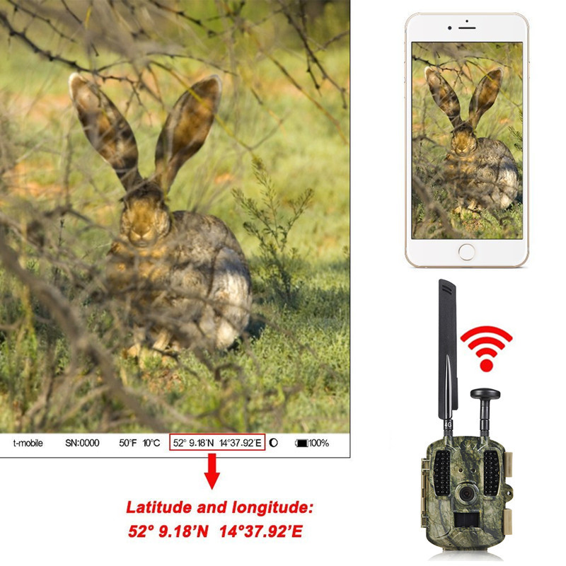 BOBLOV Hunting Camera GPS Wireless 4G FDD LTE Remote APP Control Camo Hunting Game Trail Camera Wildlife Photo trap 4G 3G HD