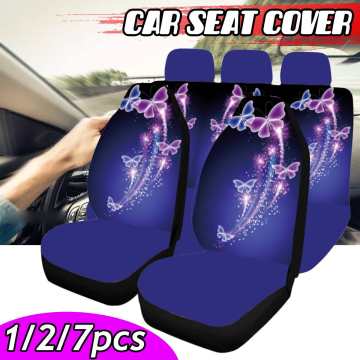 1/2/7pcs 3D Skull Print Car Seat Cover Universal Car Seat Protector Seat Cushion Full Cover For Most Car for SUV Car Accessories
