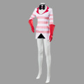 Anime Hotel Cosplay Costume Webcomic Dust Angel Uniform Women Girls Mardi Gras Carnival White Suit with Pink Stripes