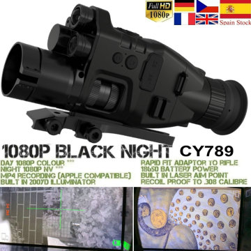 Night Vision Riflescope Monocular w/ Wifi APP 200M Range NV Scope 940nm IR Night Vision Sight Hunting Trail Camera Telescope