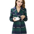 Autumn Winter Women Jacket 2020 New Plaid Blended Woolen Coat Fashion Double-Breasted Casual Slim Wool Coat Outerwear Female