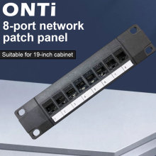 ONTi 8 Port Straight-through CAT6 Patch Panel RJ45 Network Cable Adapter Keystone Jack Ethernet Distribution Frame