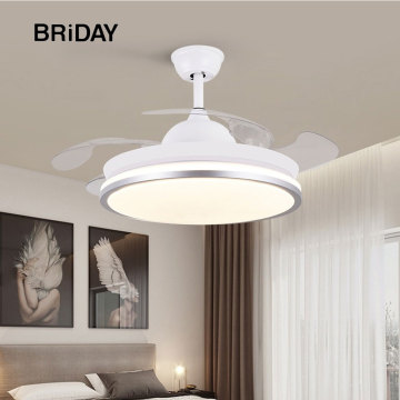 50cm 42 inch led ceiling fan with lights remote control DC Frequence round ventilator lamp bedroom decor Reversible Retractable