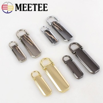 10Pcs Meetee Detachable 3# 5# Metal Zipper Pullers for Zip Sliders Head Zippers Repair Kits Zips Pull Tab DIY Accessories KY907