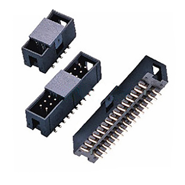 2.54mm (0.1") dual row Pin (Male) Box Header SMT with Post