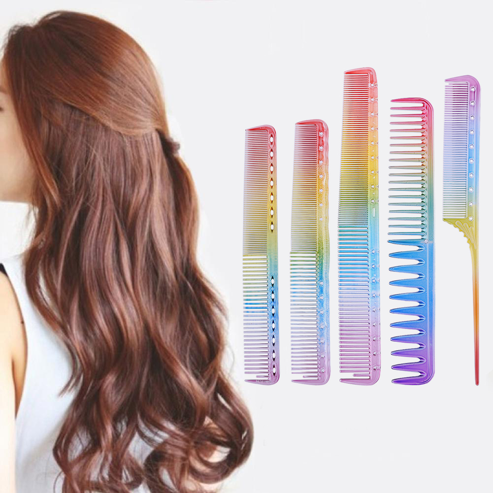 Hair Cutting Styling Classic Accessaries Products Anti-static Double Head Heat Resistant Rainbow Comb Hairdresser