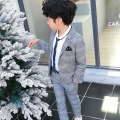 Formal Children Plaid Dress Suit Set Boy Wedding Party Catwalk Piano Performance Costume Kids Plaid Blazer Pants Clothing Sets