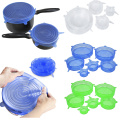 6PCS/Set Universal Silicone Lid Stretch easy silicon Cover kitchen Pan Silicone Cover lids Pan Spill Lid Stopper Home Bowl Cover