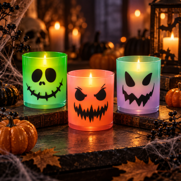 Halloween Holiday Glass Candle Jar