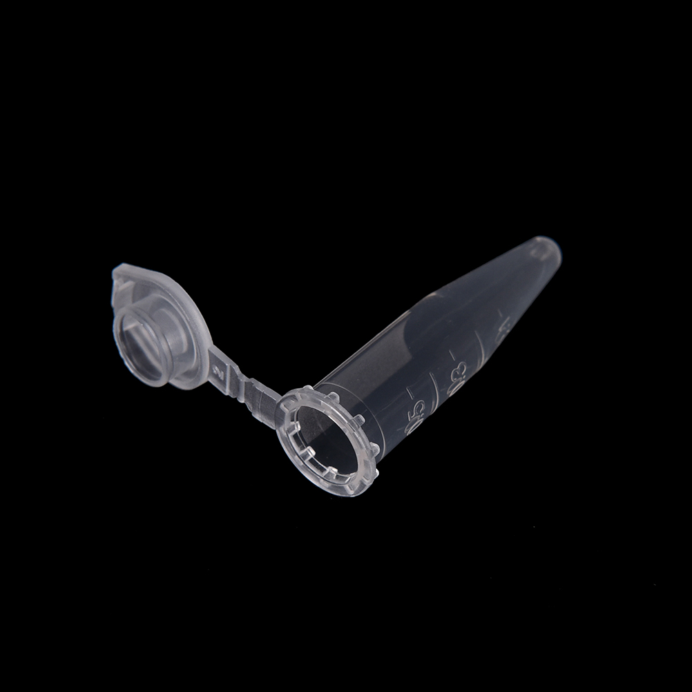 100 Pcs Clear Micro Plastic Test Tube Centrifuge Vial Snap Cap Container for Laboratory Sample Specimen School Stationery 0.5 ML