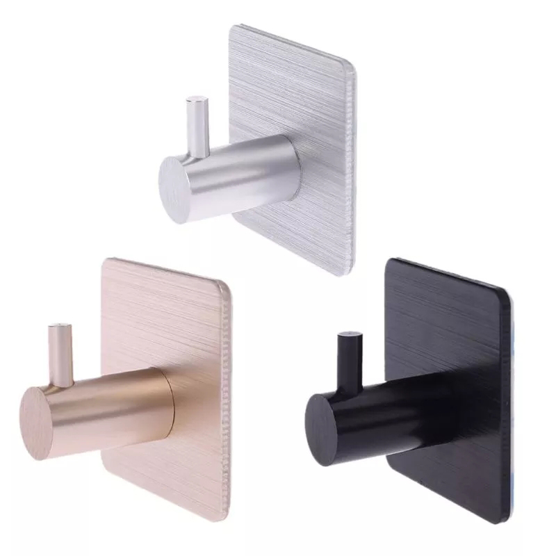 Kitchen Aluminum Hook Self Adhesive Home Wall Door Hook Multi-Purpose Storage Hooks Support Wholesale New Arrival 2020